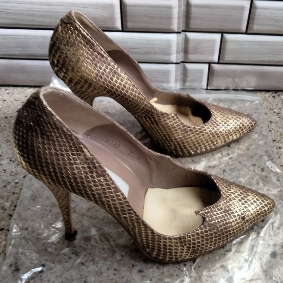 Vintage 1980's Genuine Snakeskin Pump Heel - Picture 2 of 8